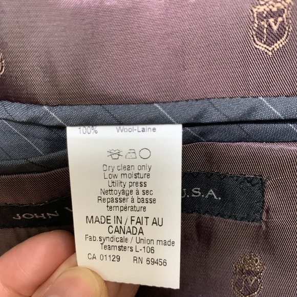 John Varvatos Star Usa Luxe Variable Tic 38 Regular Fit Suit Separate Sport Coat - Picture 5 of 8